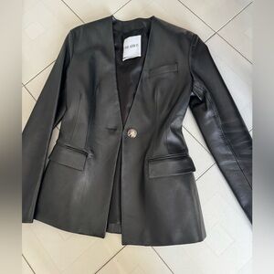 The Attico Black Leather Jacket